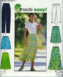 7655 PULL-ON PANTS, SHORTS, SKIRT LENGTHS PATTERN  XS-M